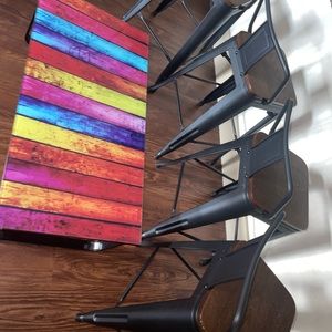 Colorful Vintage Glass Coffee Table